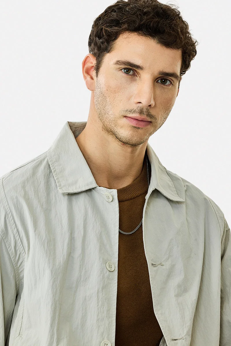SNITCH Grey Crushed Bomber Jacket for Men | Best Price UAE